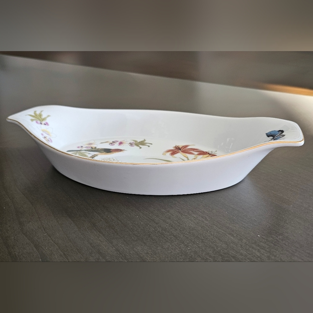 Stafford Chinese Garden Porcelain Oval Platter Bird & Floral Design 12.5" - Picture 2 of 12